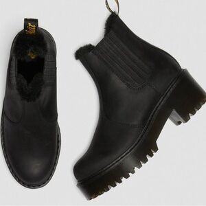 Dr. Martens Black Fur-Lined Ankle Boots